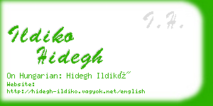 ildiko hidegh business card